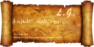 Lajkó György névjegykártya