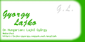 gyorgy lajko business card