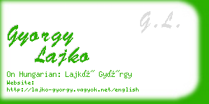 gyorgy lajko business card